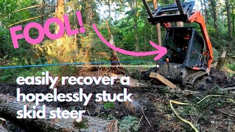 how to get a skid steer out of the mud|skid steer recovery.